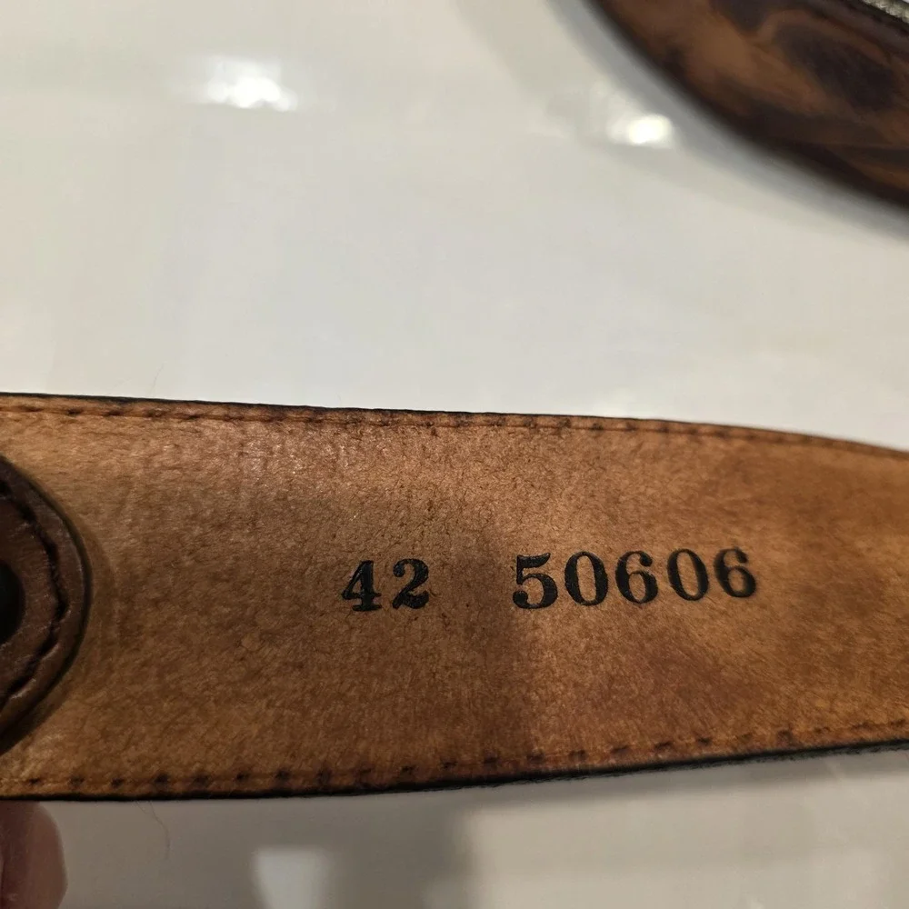 SILVER CREEK Leather Belt Eagle Buckle Mens 42 Western‎ American Rodeo Ranch